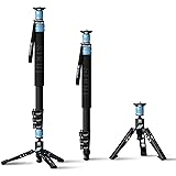 SIRUI AM-404FL Camera Monopod with Feet, 74.8 Inch Aluminum Travel Video Monopod with Removable Base, Slim and Lightweight, M