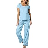 PajamaGram PJs For Women Set - Women Pajamas, Short Sleeve, 100% Cotton