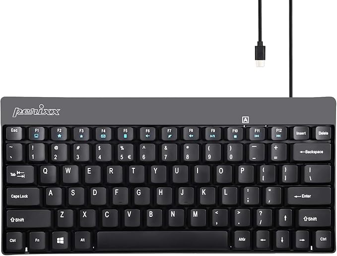 Perixx PERIBOARD422 Wired USBC Mini Keyboard, USB Type C Connector