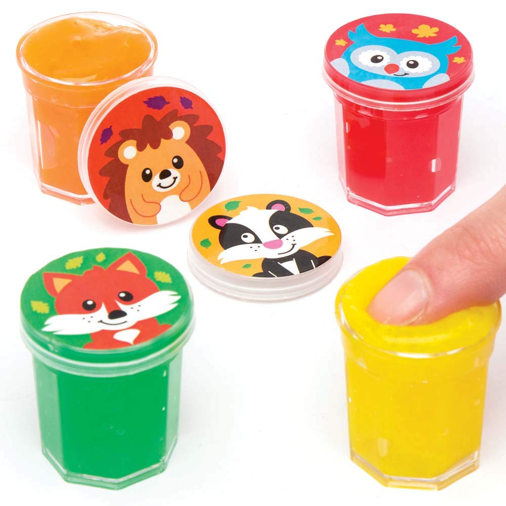 Baker Ross AR929 Woodland Friends Slime (Pack of 8), 3cm