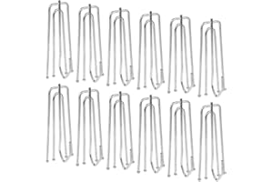 baotongle 50 pcs Stainless Steel Curtain Pleater Tape Hooks Stainless Curtain Pleat Hook, 4 Prongs Pinch Pleat Hook ClipTraverse Pleater ¡­