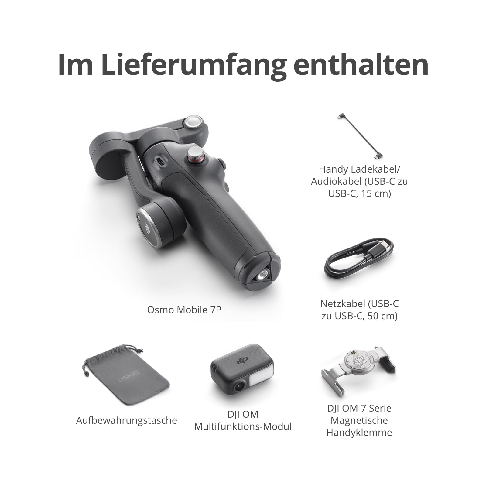 DJI Osmo Mobile 7P Gimbal-Stabilisator für iPhone, Android, Natives Tracking, Beleuchtung, 3-Achsen-Smartphone-Gimbal, schneller Start, EIN-klick-Bearbeitung, integrierter Verlängerungsstab & Stativ 8