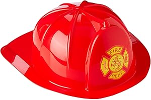 DRESS UP AMERICA Dress-Up-America Firefighter Helmet - Fireman's Hat for Kids - Firefighter Costume Accessory - One Size Fits Most