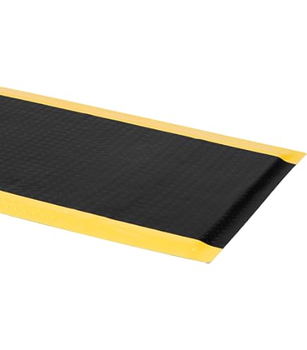 3 Ft. X 5 Ft. Black Anti Fatigue Mat W/YL Border, Bev, Textured Pattern By - View #2