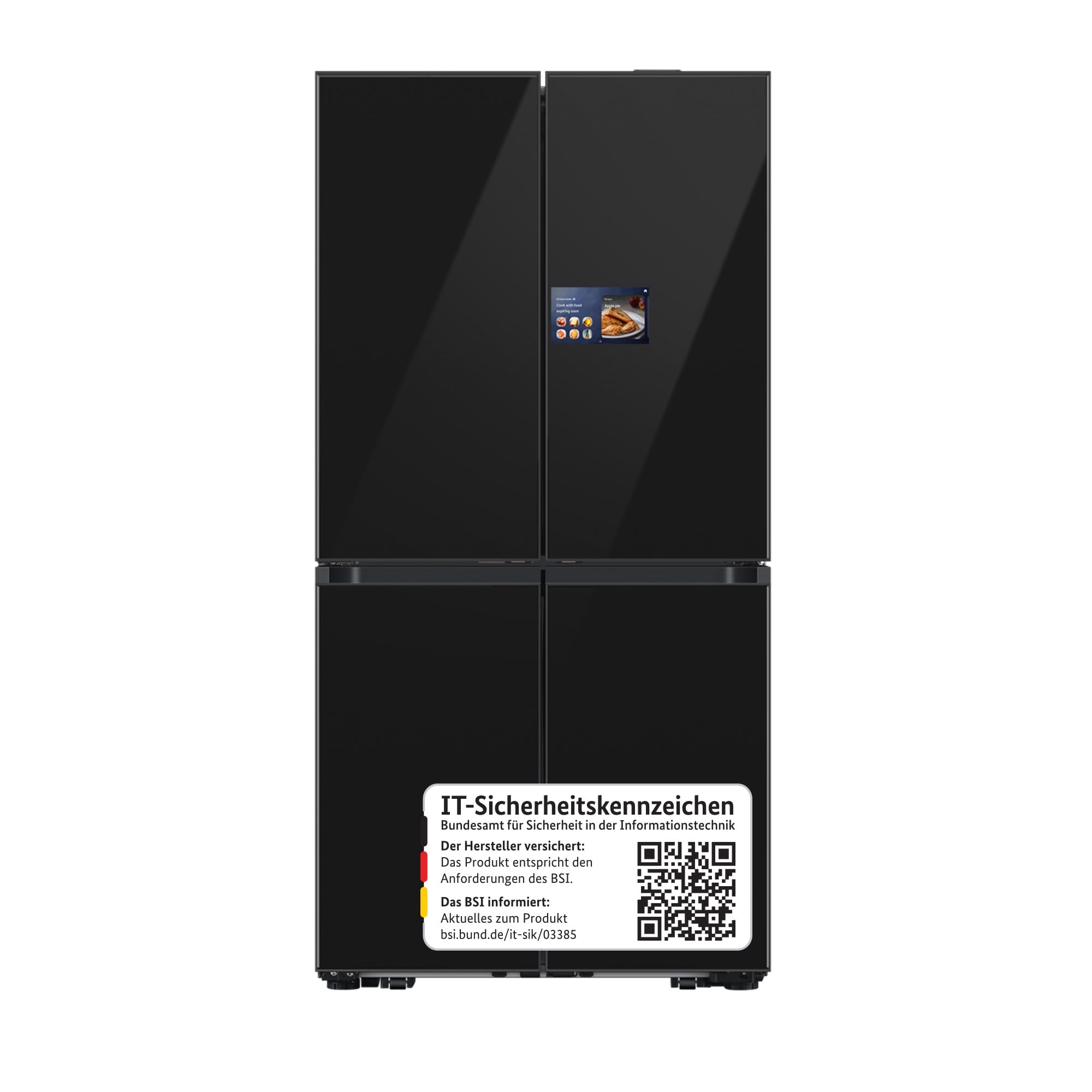 Samsung RM90F67CECEF Bespoke French Door Kühlschrank, 185 cm, 654 l, 255 l Gefriervolumen, AI Home, AI Vision mit integrierter Kamera, Beverage Center, Clean Deep Charcoal