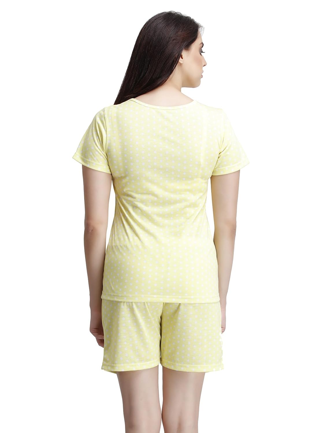 clovia women's cotton rich printed top & shorts set