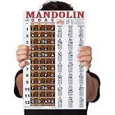 Mandolin Chord Chart Fretboard Notes Note Map Poster Laminated 11x17 | Learn mandolin fast with this laminated poster 21 major minor &amp; 7th chords fretboard notes