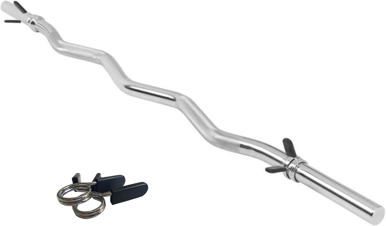 Body Revolution EZ Curl Bar 1 Inch Standard Barbell Weight Lifting