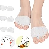 TASZOOS Toe Separators & Metatarsal Pads for Women & Men – 6 Pcs Gel Toe Spacers for Pain Relief, Morton’s Neuroma, Blisters, Soft Breathable Ball of Foot Cushions for Walking, Standing, Running