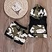 Emmababy Western Baby Boy Clothes Summer Short Sleeve Striped Shirt Letter Print Crewneck Tops Solid Elastic Waist Shorts Set(Camo,12-18 Months)