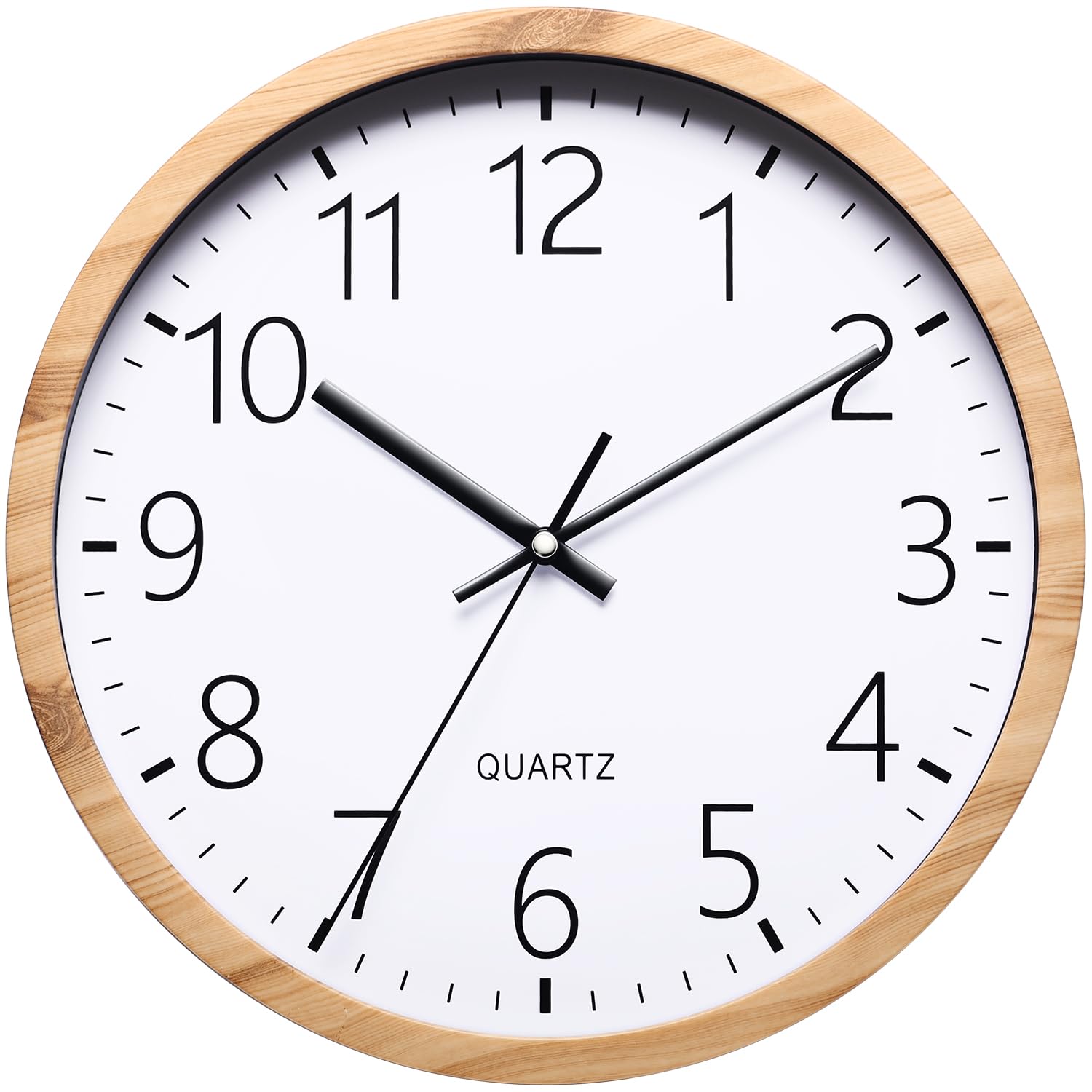 NUOVO 12 Inch Imitation Wooden Round Wall Clock, Living Room, Bedroom, Kitchen, Quiet, No Ticks, Minimalist Modern Retro Wall Clock (30 cm 12 Inches)