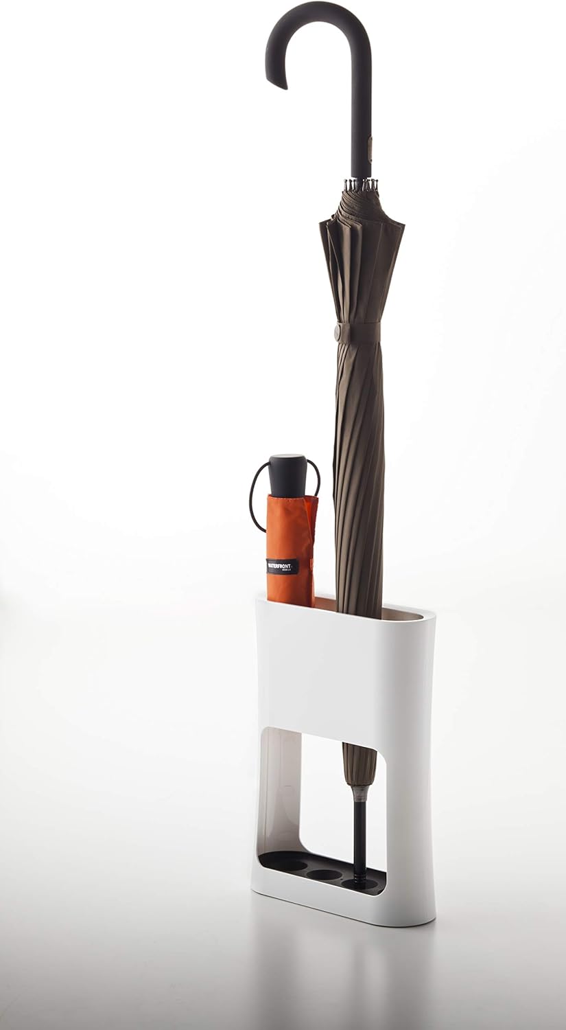 indoor umbrella holders on Amazon Com Yamazaki Home Bi Level Oval Umbrella Stand Holder For Umbrellas Walking Canes One Size White Furniture Decor
