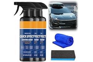 JUVHOT 2025 New Advanced Car Quick-acting Coating Agent Spray, Car Coating Spray Quick Effect Coating Agent, Advanced Car Quick-Acting Coating Agent Spray, Oil Film Emulsion Glass Cleaner with Towel (3 pcs)