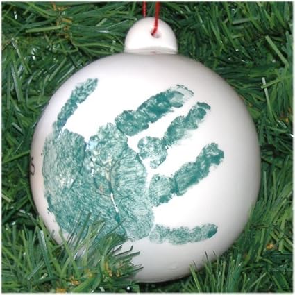 baby handprint bauble