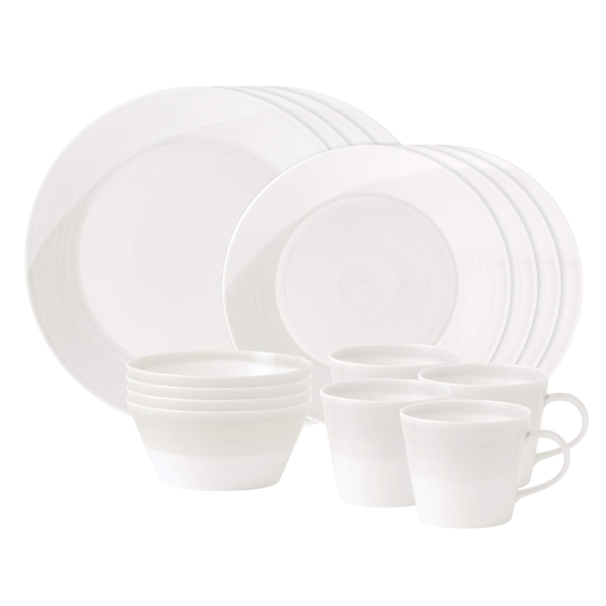 Royal Doulton 1815 1815TW25098 Pc Dinnerware Set, White, Porcelain, 16-Piece