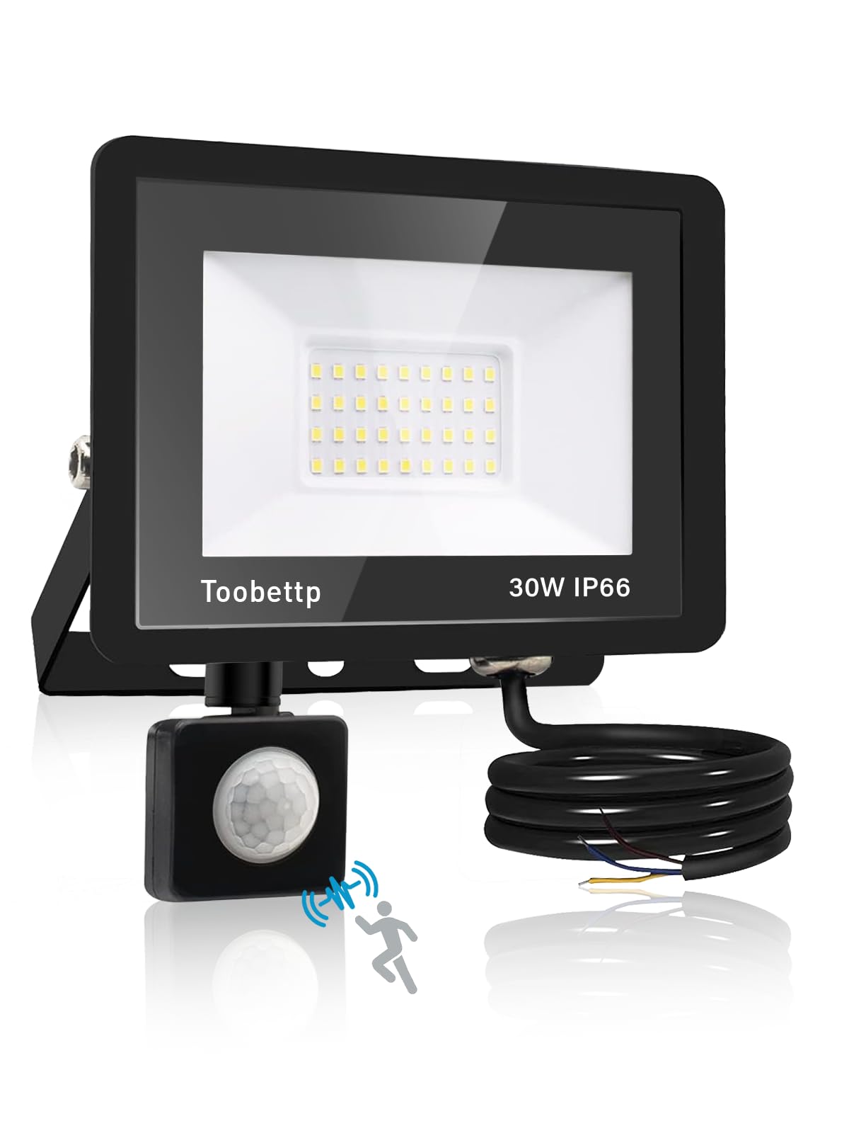 Security Lights Outdoor Motion Sensor, 30W Floodlights with Sensor 3000LM Cold White 6500K Daylight IP66 Waterproof Outdoor Led Light with Motion Sensor for Garden, Garage, Backyard, Courtyard — image 1