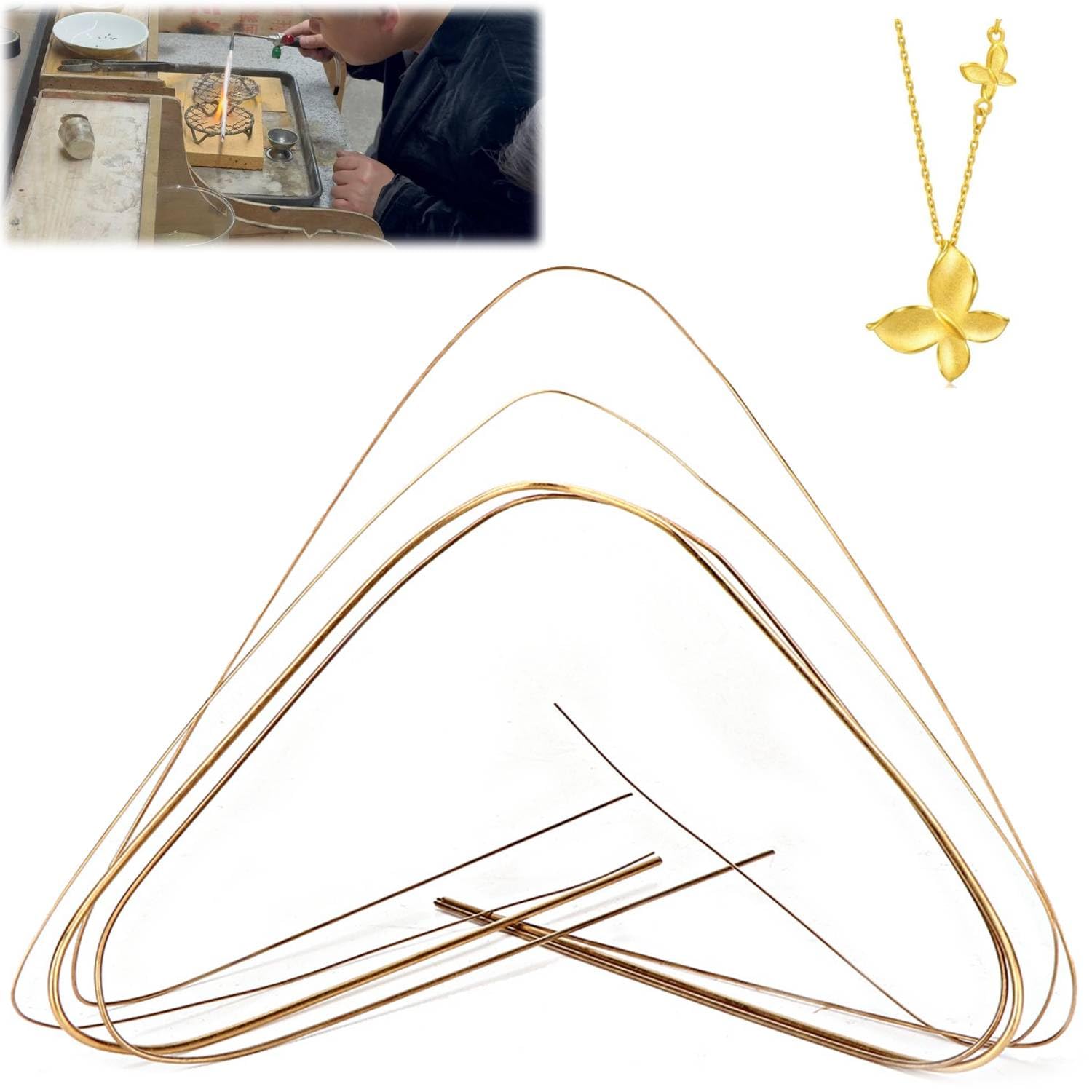 Tissting Silver Copper Welding Rods, Low Temperature Metal Soldering Brazing Rods with 4 Wires for Jewelry Making, Earrings, Bracelets, Necklaces, Gold Silver Copper Welding for Jewellery Pieces