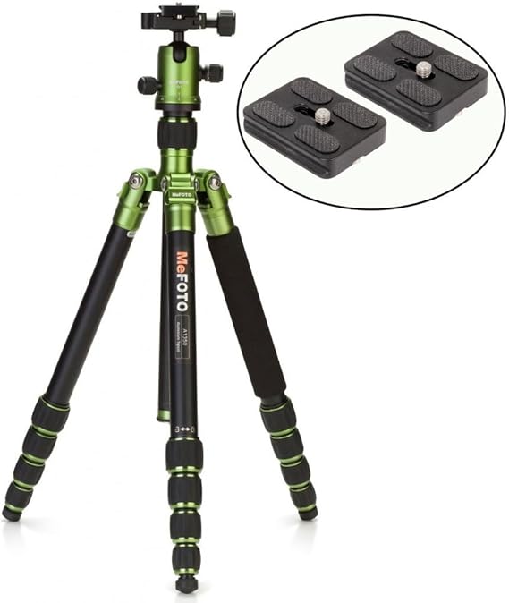 Benro MeFoto Transfunctional Roadtrip Travel Tripod Kit (Green) and Two