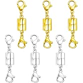 Qulltk Magnetic Necklace Clasps and Closures with Double Lobster Clasp | 14K Gold and Silver Magnetic Jewelry Clasps Converters for Bracelet Necklaces Extender, Magnet Necklace Clasp for Women