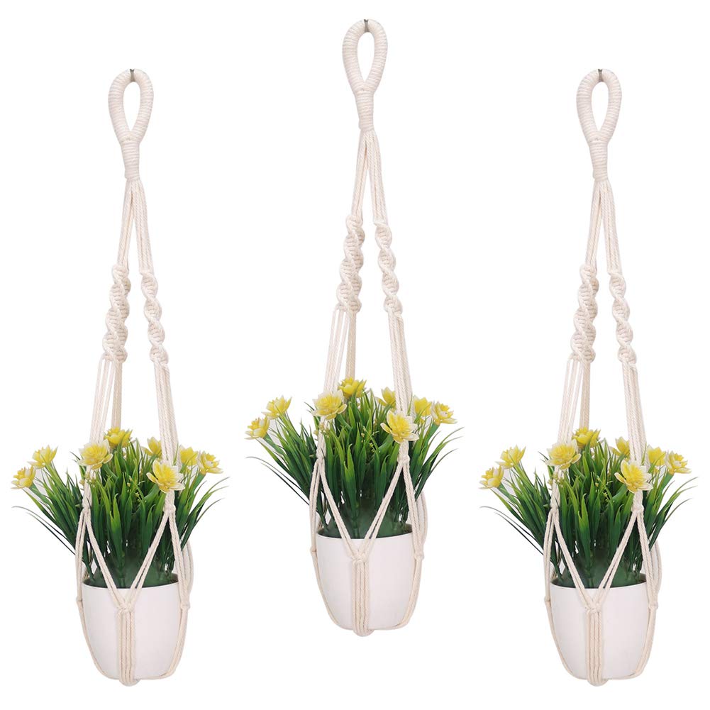 GOODGDN Rope Hanging Planter, Hanging Plant Holders/Macrame Flower Pot Hanger with Hanging Hooks for Indoor and Outdoor Decor(3pcs)