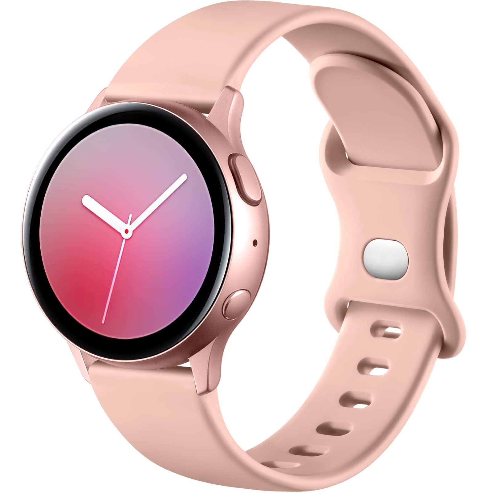 Mastten 20mm Silicone Strap for Samsung Galaxy Watch 4/5/6/7 (40mm/44mm), Sport Strap - Sand Pink