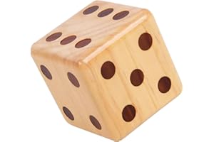 BESPORTBLE Large Solid Wood Dice Jumbo Educational Game Prop for Stacking Tabletop Entertainment for Home