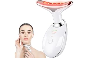 AJIORCLI Red Light Therapy for Face, Face and Neck Massager, Wrinkle Remover with Red Light Therapy for Skin Care, Cleansing, Rejuvenating, and Smoothing (White)