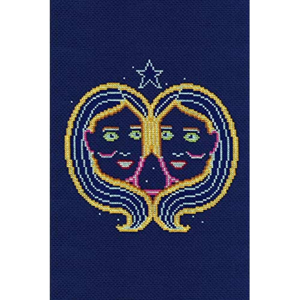 DMC Star Sign Cross Stitch Kit - Gemini, Includes Aida Fabric 5.5pts/cm, Mouliné Étoile Thread, Needle and Chart