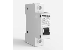 MINGSONG DC Solar Panels Disconnect Switch 25 Amp Solar Shut Off Switch 12V-400V 1 Pole AC Miniature Circuit Breaker for PV Homes, AC 110V DIN Rail MCB