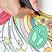 Whirlpool Flowers DIY Coloring Pillowcase Decoration, 18 Inch Square with bonus A Set of Doodle Color Pens, Creative Gift for Kids (Whirlpool)