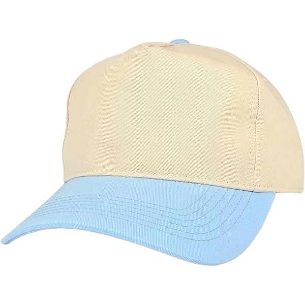 Beige Rugged Cap with Blue CC Logo C C Exclusives Trucker Cap Hat Blue Beige Womens Adjustable  main image 3