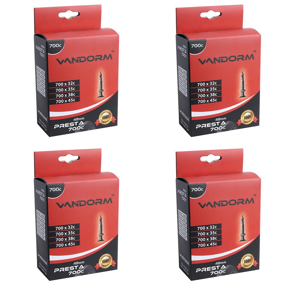 Vandorm 4 PACK 700c x 32c - 45c Hybrid Bike Butyl Presta Inner Tubes