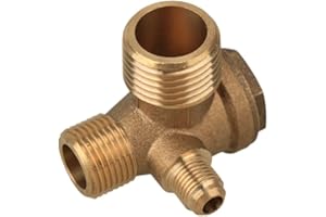 Chiloskit 3-Port Brass Male Threaded Air Compressor Check Valve Central Pneumatic Air Compressor Attachments Accessories, G1/8x G3/8x G1/2