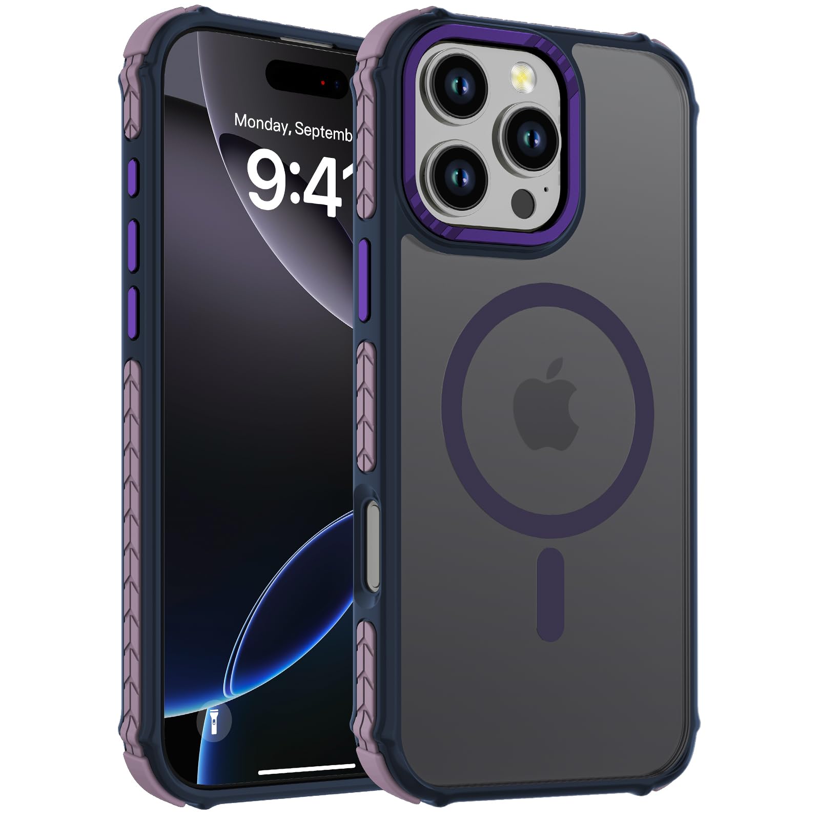 Photo 1 of DEERLAMN Strong Magnetic Case for iPhone 16 Pro Max 6.9-Inch,[Compatible with Magsafe] Translucent Matte Slim Shockproof Protective Phone Cover for Women Men-Forest Purple