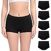 Molasus Womens Cotton Boy Shorts Panties Ladies High Waisted Full Coverage Stretch Underwear Multipack(Regular&Plus Size)