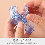 LeFeirr Pill Splitter Blue with Storage Small Large Pills Cutter Sharp Blade view 4
