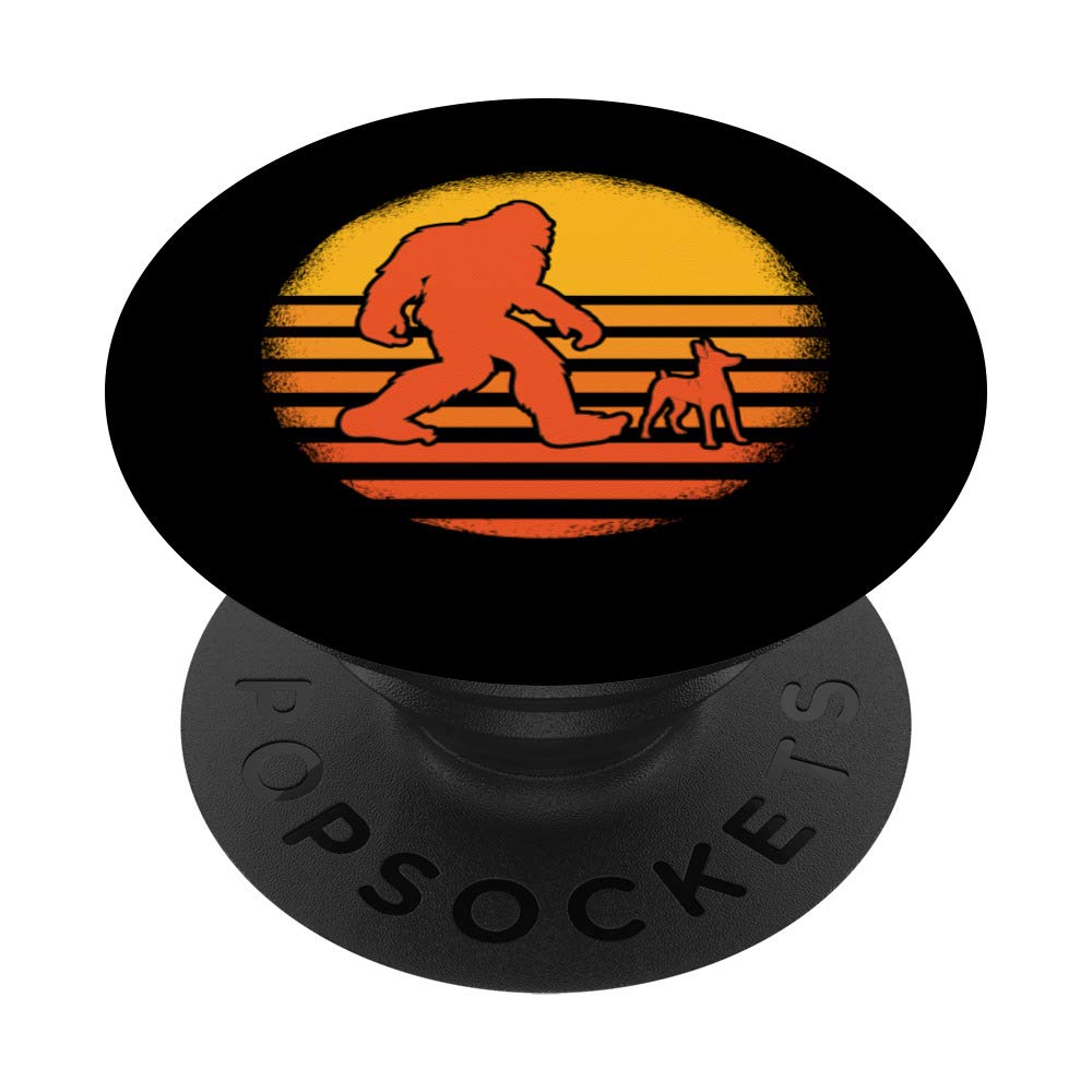 Retro Sunset Bigfoot Toy Terrier Gift Sasquatch Toy Terrier PopSockets PopGrip: Swappable Grip for Phones & Tablets