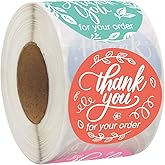 Fancy Land 500 Pcs Thank You for Your Order Stickers Labels Thank You Stickers 2 Inch for Packaging Small Business Handmade Shopping Small Shop 7 Designs Colorful