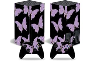 CXWITHY Skin Sticker for Xbox Series X Console and Controllers, Video Game Console Vinyl Decal Protective Wrap Cover Compatible with Xbox Series X Skin Set (Butterfly)
