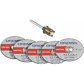 Dremel EZ406-02 EZ-Lock Starter Kit with Rotary Tool Cutting Wheels | 5 Piece Fiberglass Reinforced Cut-Off Wheels and EZ402 Mandrel Included, Quick-Change Design, EZ Lock System