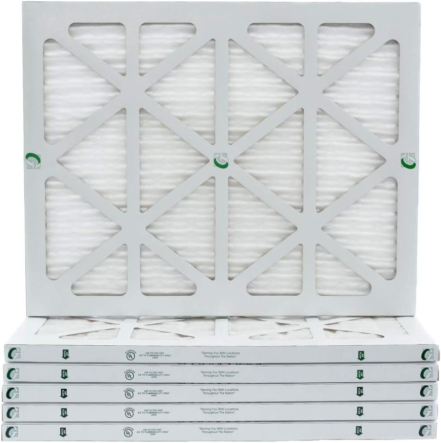 18x20x1 MERV 10 AC & Furnace Air Filters. Box of 6. Actual Size 171/2