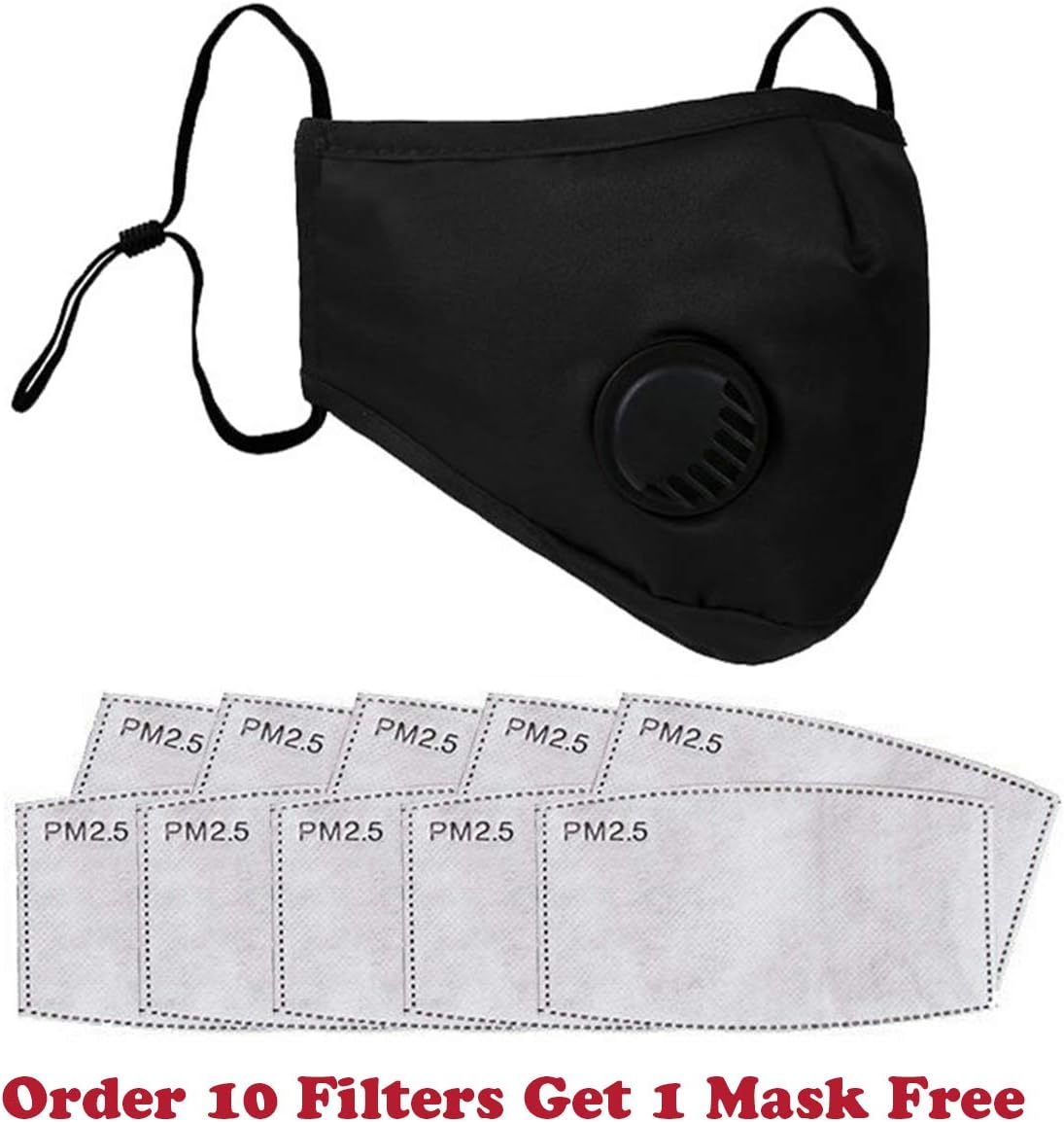 10pcs PM2.5 Activated Carbon Filter Replaceable Anti Haze Filter Paper for Mask Anti Pollution Washable Cotton for Adult