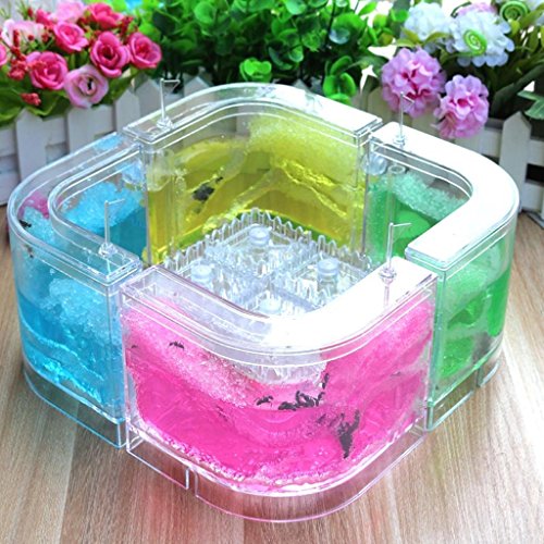 Qupida 3D Ant Farm Educational Maze Live Feeding System Ants Habitat World Pet Villa,Ant Works Castle Experiment (BL)