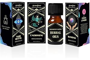 Ward off Evil, Uncrossing, Blessings Herbal Oil Diffuser Blends by Aromafume | 3 x 10ml/0.33 fl oz| Aromatherapy Oils for Man