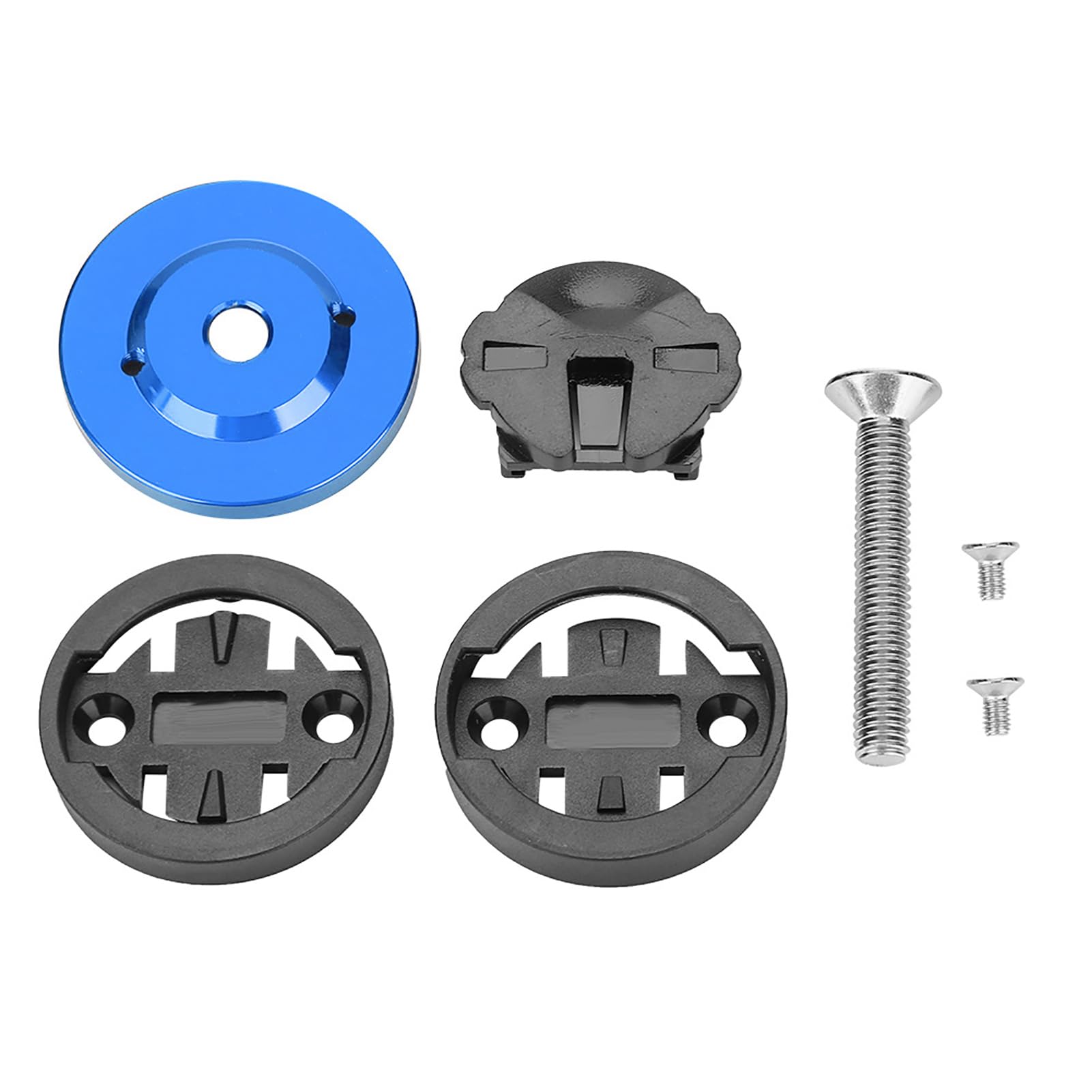 VGEBY1 Bike Computer Mount, Aluminum Alloy Stem Top Cap Holder for Road and Mountain Bikes(Blue)