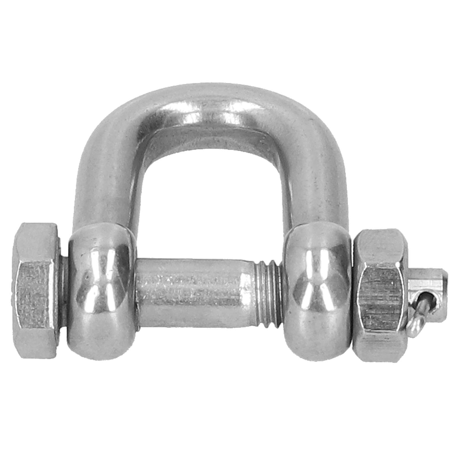 Fafeicy 2Pcs M10 D Ring Shackle Anchor, 304 Stainless Steel Lifting Hardware, 500kg Safe Working Load for Marine Construction and Industrial Rigging