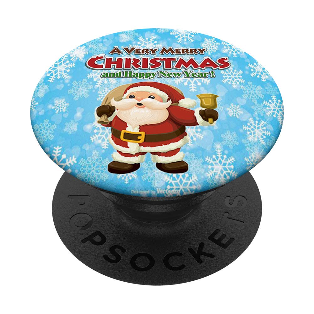 A Very Merry Christmas & Happy New Year Santa Claus Holiday PopSockets Swappable PopGrip