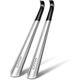 ZOMAKE Shoe Horn Long Handle for Seniors Men Women, Metal Shoehorn 16.5" | Stainless Steel Boot Horn Shoe Spoon Helper, Comfort Grip Handle, Smooth Edges, No Bending Required, Shoe Care for Daily Use