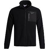 Reebok Mens Fleece Jacket - Lightweight Polar Fleece Zip Up Winter Softshell Jacket Men with Pockets for Hiking and Workout