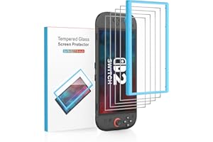 SATURNDOCK 4 Pack Tempered Glass Screen Protector for Nintendo Switch 2 7.9 inch 2025, with Easy Installation Frame, Bubble Free, HD-Clear, Anti-Scratch, Touch Sensitive, Full Coverage Switch 2 accessories